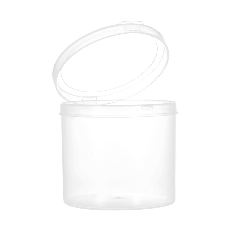 Powder puff storage box one-piece transparent PP round plastic box flip-top plastic empty box LOGO powder puff box wholesale 