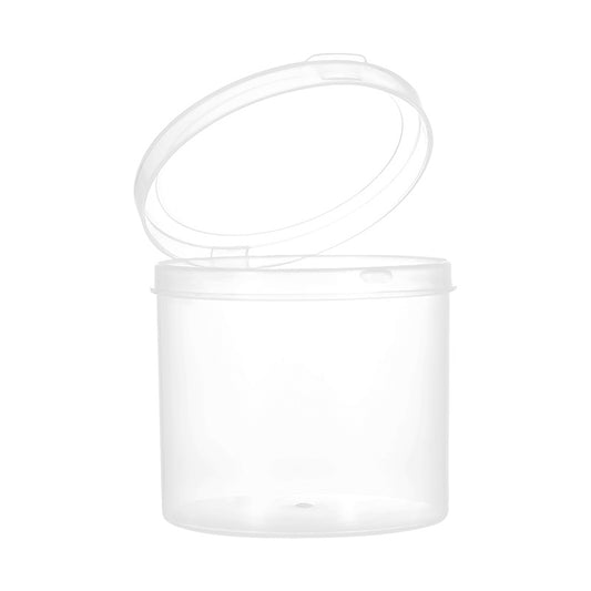 Powder puff storage box one-piece transparent PP round plastic box Flip-top ပလပ်စတစ်အလွတ်သေတ္တာ LOGO အမှုန့် puff box လက်ကား 