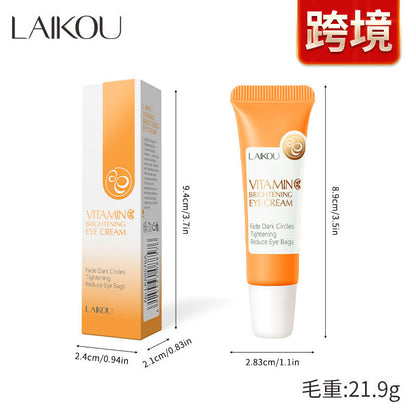 Cross-border laikou vitamin C eye cream 15g hydrating, moisturizing, caring for the skin around the eyes, improving skin tone, manufacturer supply 