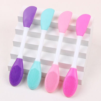 Double-headed silicone mask brush to clean pores, cleansing brush, mud film smearing mask brush, beauty tool manufacturer wholesale 