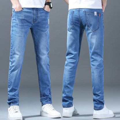 2023 Summer New Jeans Men's Straight Slim Elastic Casual Pants Youth Trend Men's Trousers Wholesale 