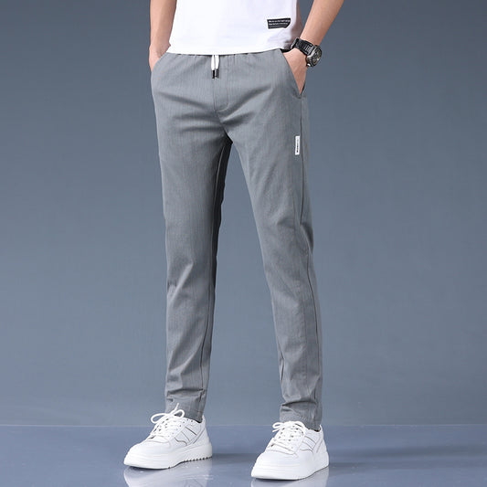 2023 Spring and Summer New Casual Pants Men's Straight Slim Elastic Overalls Youth Sports Men's Pants Wholesale 