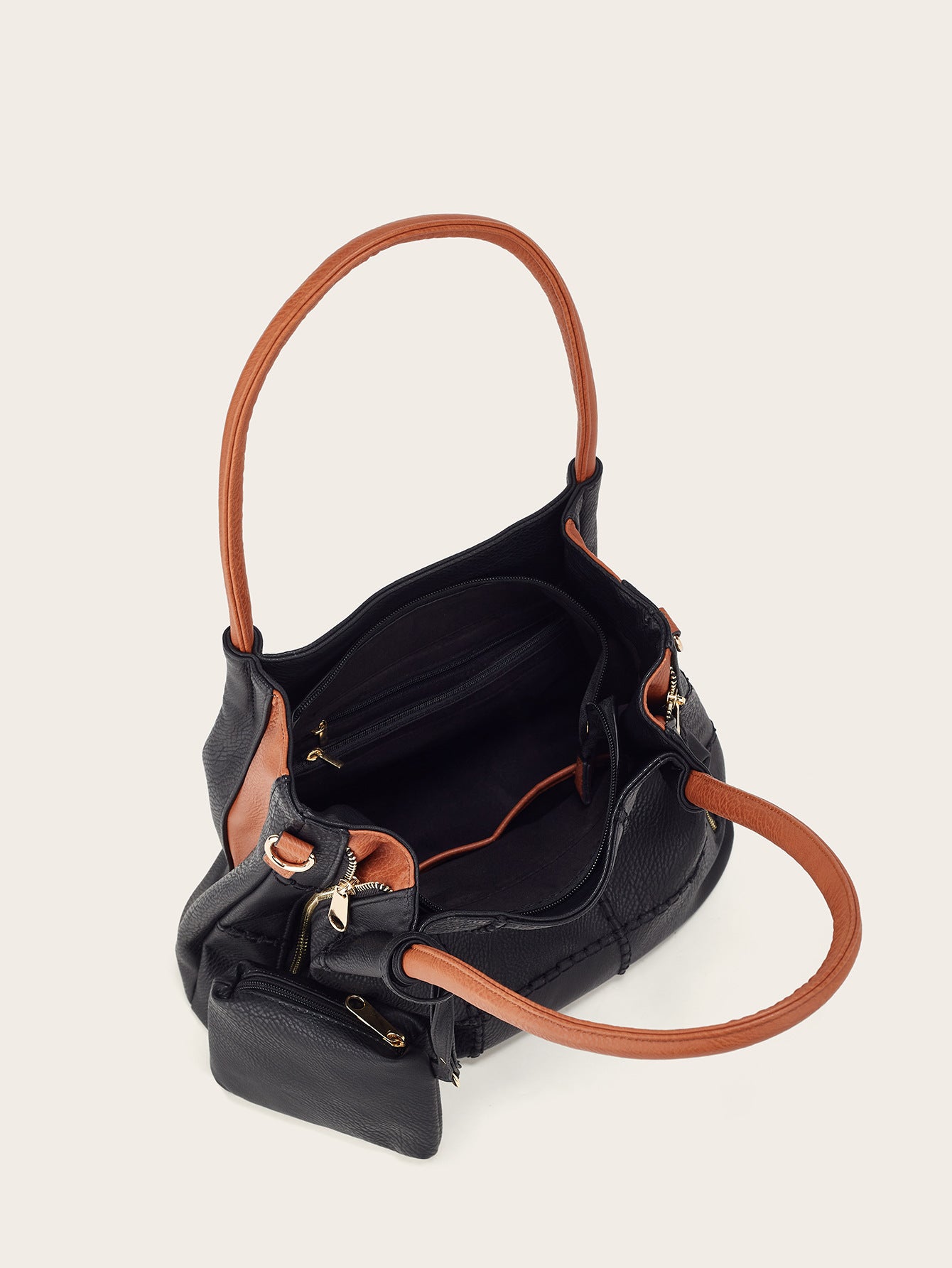 2023 New Fashion Single Shoulder Lychee Pattern Casual Commuting Bag Mother Bag Simple Contrast Color Women's Bag Guangzhou Wholesale 