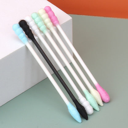 Wholesale beauty and makeup auxiliary tools double-headed colorful disposable paper swabs multi-purpose bags 100/pack 