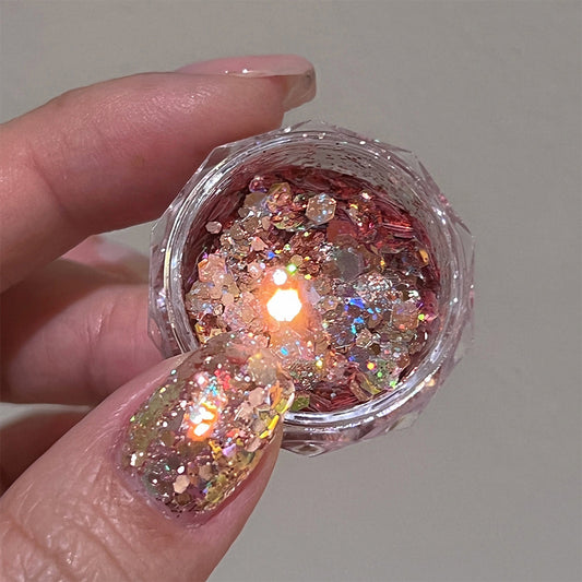 Glitter Sequin Nail Accessories Laser Symphony Large Patch Bright Warm Elf Fairy Eyes လက်သည်းပန်းချီ Sequins လက်ကား 