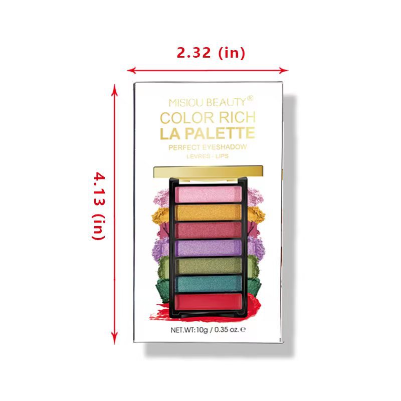 Misiou beauty eyeshadow lipstick cream makeup palette multi-color matte pearlescent all-match seven colors 