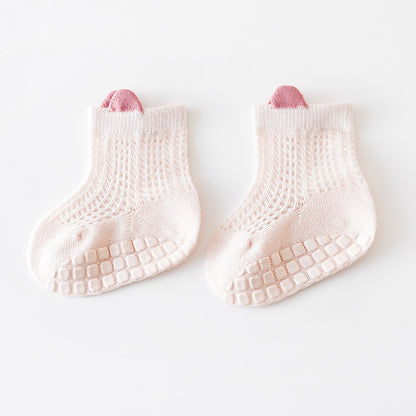 Spring and summer mesh thin baby socks dotted anti-slip baby socks toddler socks type a cotton socks boneless loose 