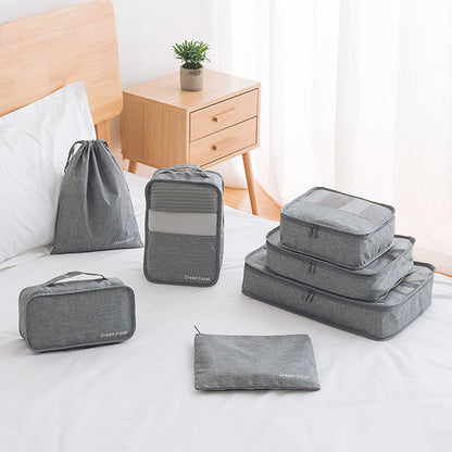 Korean version travel cationic seven-piece storage bag travel business trip toiletries repackaging bag luggage organization factory goods 