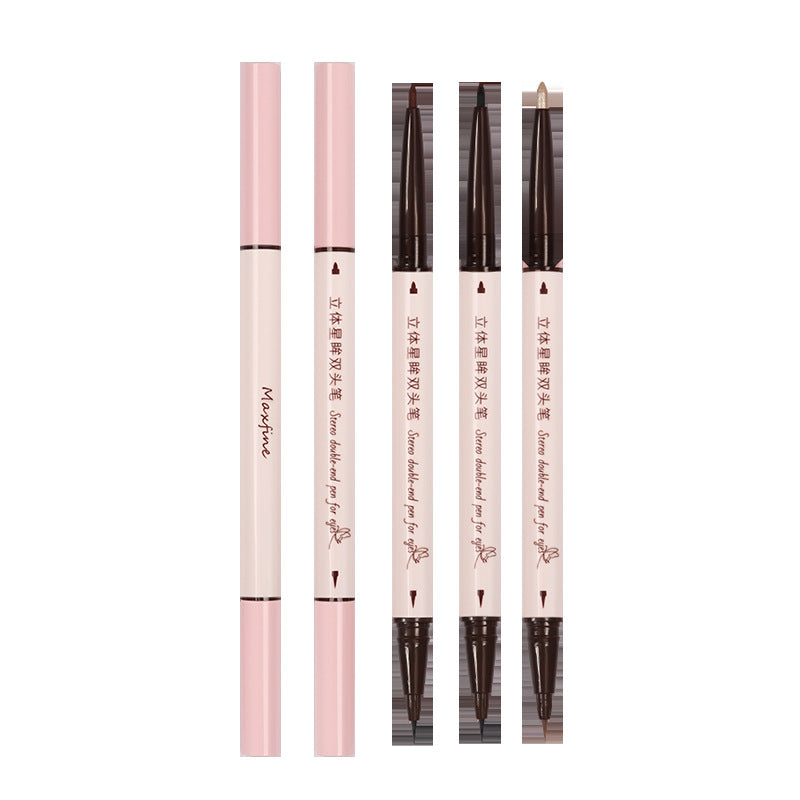 Maxfine three-dimensional star eye double-headed pen eyeliner gel pen waterproof not easy to smudge under the eyes extremely fine makeup wholesale female 