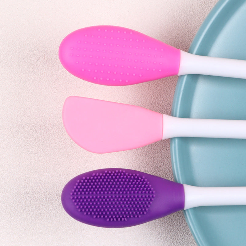 Double-headed silicone mask brush to clean pores, cleansing brush, mud film smearing mask brush, beauty tool manufacturer wholesale 