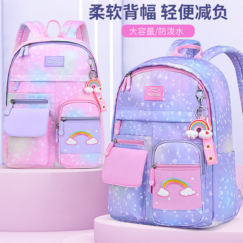 Cross-border ridge protection light weight school backpack shoulder bag big children's backpack girls children primary school schoolbag wholesale 