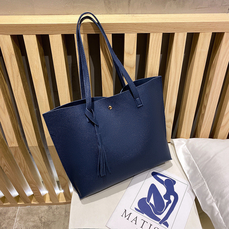 2023 Spring and Summer New Large Capacity Simple Tote Bag Large Bag Women's Fresh Fashion Shoulder Bag Shopping Bag Commuter Bag 