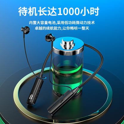 【AI Intelligent Voice Control】Wireless bluetooth headset can be plugged into TF card smart digital display long battery life hanging neck universal 