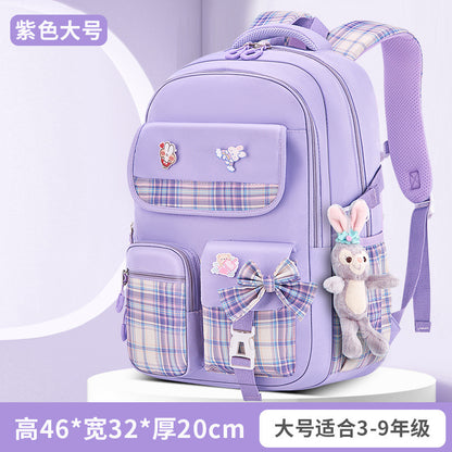 Children's elementary school schoolbag female models cartoon cute large capacity lightening girls primary school schoolbag backpack wholesale 