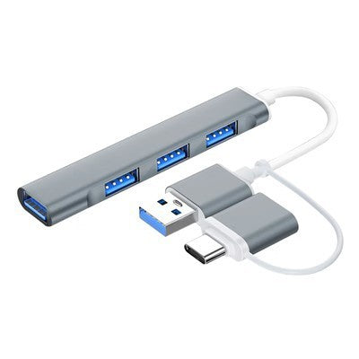 Type-C တစ်ခုမှလေးခု USB3.0 တိုးချဲ့အထိုင် အဒက်တာကြိုး MAC စာအုပ် မိုဘိုင်းလ်ဖုန်း လေးလုံးထိုး ပြောင်းပေးတဲ့ OTG