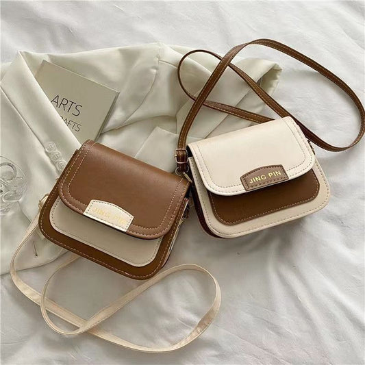 Bag women 2023 spring new high-end sense Korean version of the contrast color small bag ins all-match trendy fashion one-shoulder Messenger bag 