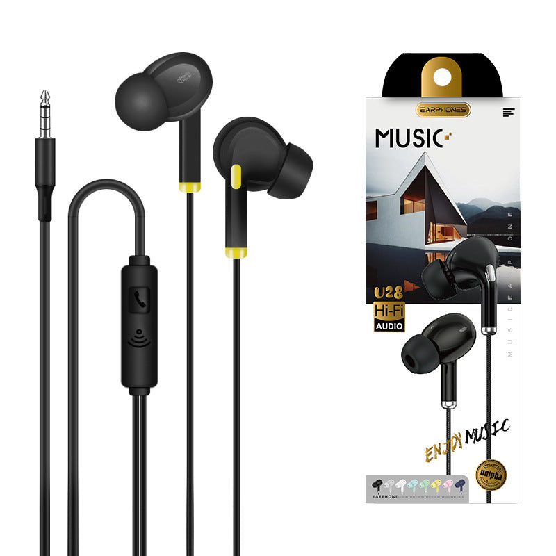 Baitong BET-11 ရောင်စုံ Intelligent Noise Canceling In-Ear 3.5mm Stereo Bass Headphones ဂျုံဝိုင်ယာထိန်းချုပ်မှုစက်ရုံနှင့်အတူ