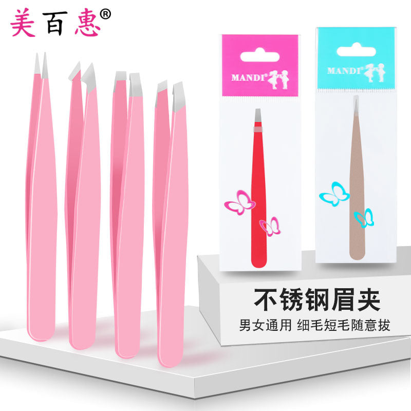 1.2 positive slant mouth swimming black 1.5 color eyebrow clip tweezers packaging trimming eyebrow makeup eyebrow clip beauty tool 