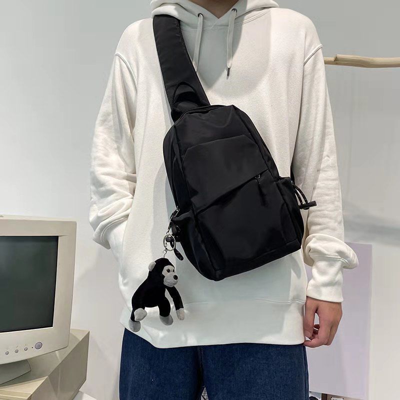 Messenger bag men's chest bag Korean version all-match single shoulder bag men's casual bag men's bag hip-hop student small backpack female trendy brand 