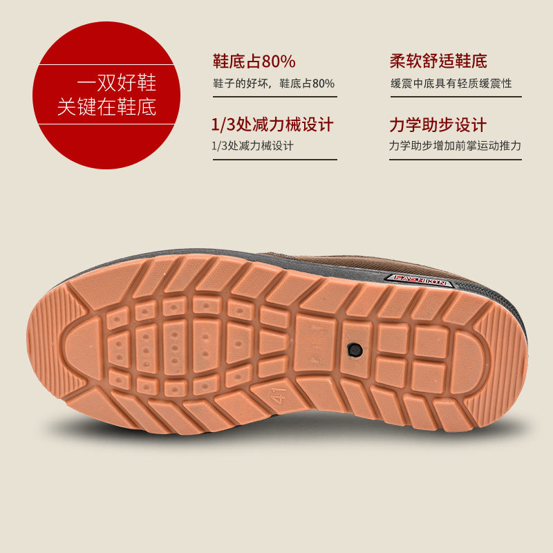 Shoes men's 2023 new spring men's shoes middle-aged and elderly men's dad shoes casual soft-soled old Beijing cloth shoes 