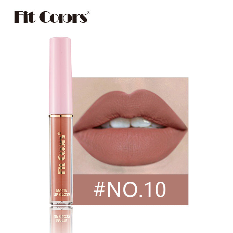 Fit Colors 12-color non-stick matte lip gloss matte velvet liquid lipstick lip gloss cross-border 