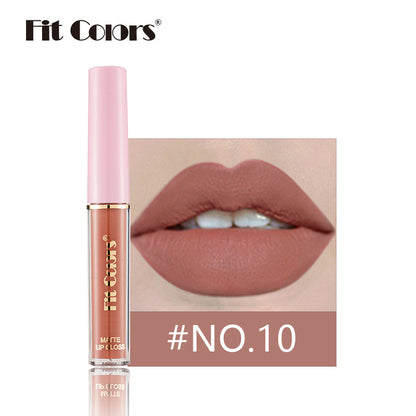 Fit Colors 12-color non-stick matte lip gloss matte velvet liquid lipstick lip gloss cross-border 