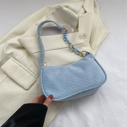 Women's chain splicing small bag women's 2023 spring and summer new foreign-style one-shoulder armpit bag this year's popular women's bag 