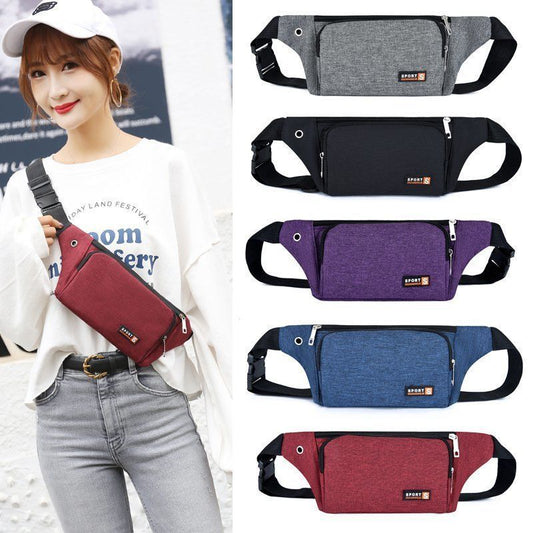 Sports waist bag for women, mobile phone bag for men, multi-functional running and fitness outdoor leisure waist bag, cashier, fashionable waist bag 