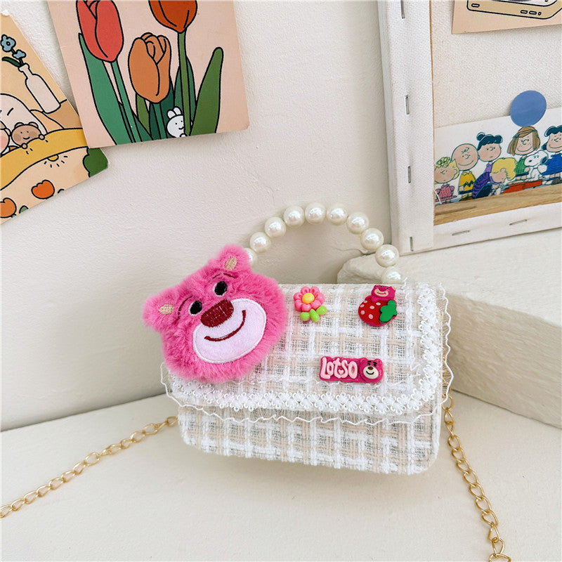 New Style Princess Pearl Portable Coin Purse Fashion Chain Children's Shoulder Bag Cartoon Cute Coin Bag 