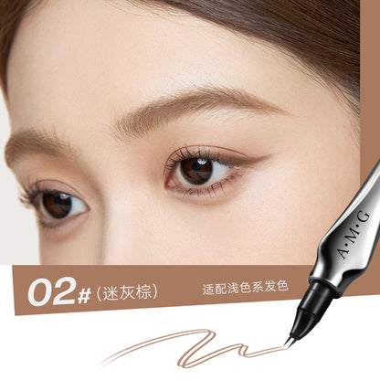 AMG two-pronged eyebrow pencil, each root is distinct, wild eyebrow water eyebrow pencil, eyeliner, waterproof, female and male special water eyebrow pencil 