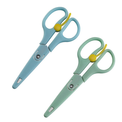 Yuandian Department Store Stainless Steel Scissors Children's Scissors with Sleeves Students' Scissors for Baby Food Stationery Scissors 