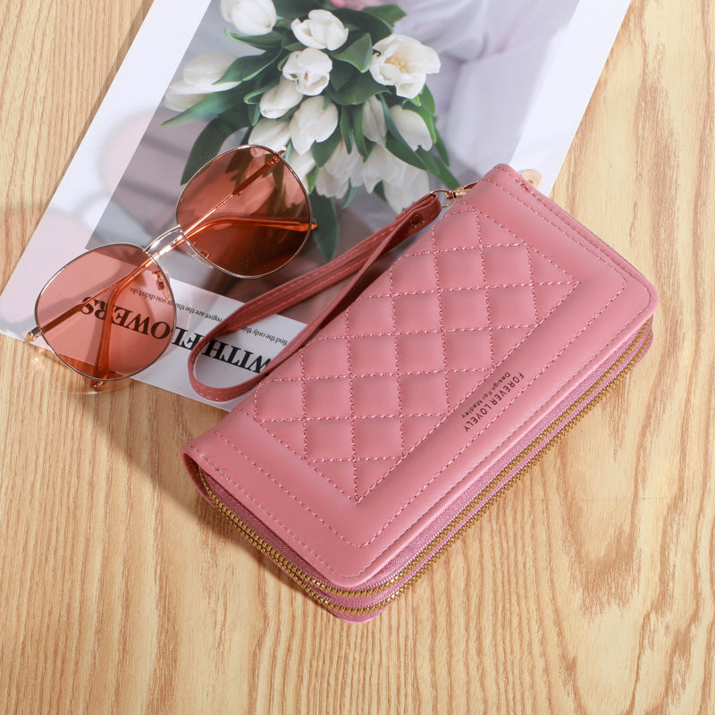 Wallet Women 2023 New Long Style အမျိုးသမီးလက်ကိုင် ကိုရီးယားစတိုင် ပေါ့ပေါ့ပါးပါး လက်ကိုင်ဖုန်း အိတ် နှစ်ထပ် Zipper ပိုက်ဆံအိတ် ကြီးမားသော Capacity Card Holder 