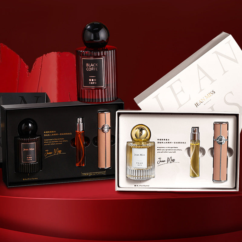 Xiaocheng Yixiang True Perfume Set ကြာရှည်ခံ အလင်းရနံ့ Black Coffee Perfume Gift Box Black Opium အမျိုးသမီး ရေမွှေး လက်ကား 