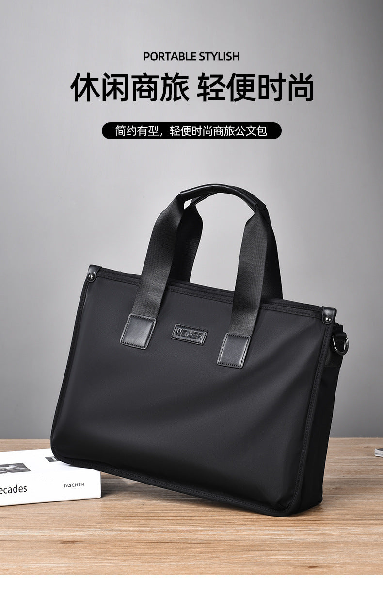 Leisure business travel men's handbag bag large capacity shoulder Messenger bag hand carry computer bag office information file bag 