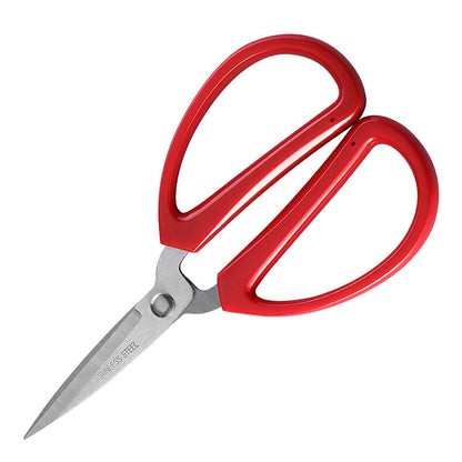 Stainless steel household scissors red handle large red paper-cut student small office stationery handmade tailor civilian scissors 