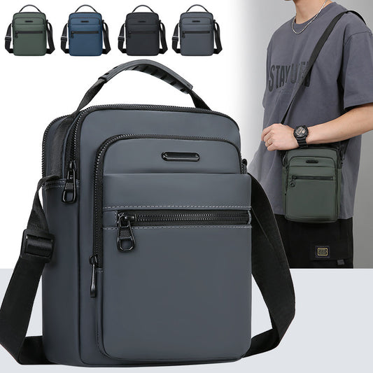 Business Simple Men's Water Resistant Messenger Bag Outdoor Leisure Travel Handbag Large Capacity Men's Shoulder Bag 