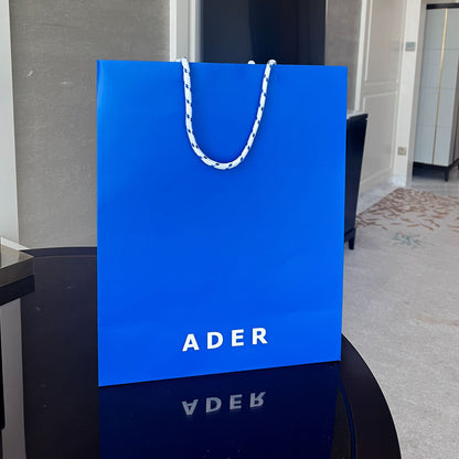 ADER 大号蓝色印花手提礼品纸袋（单拍不发）