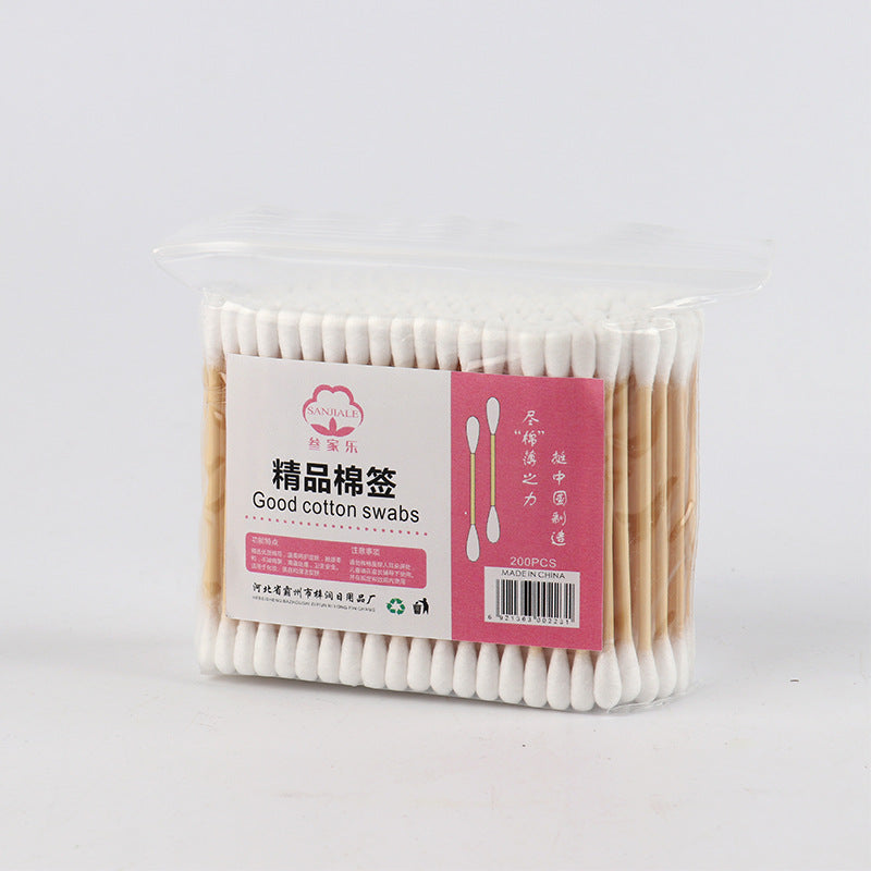 Bagged and boxed double-ended wooden swab cotton swabs for shopping malls and supermarkets disposable makeup cleaning tampon swabs manufacturers wholesale 