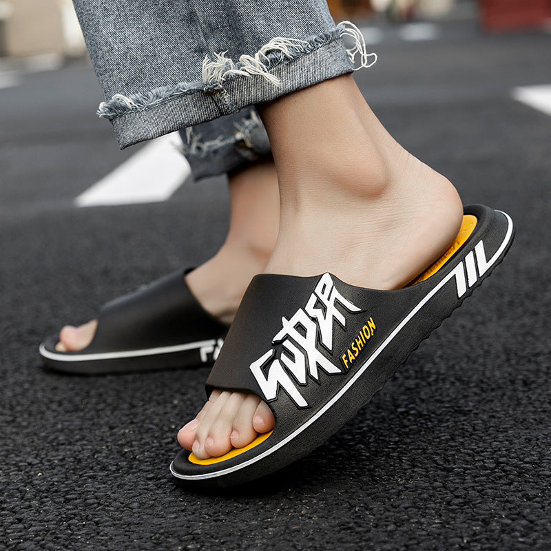 2023 summer men s slippers fashion new trend outside wear flip flops indoor non slip slippers men s home slippers 7 MART