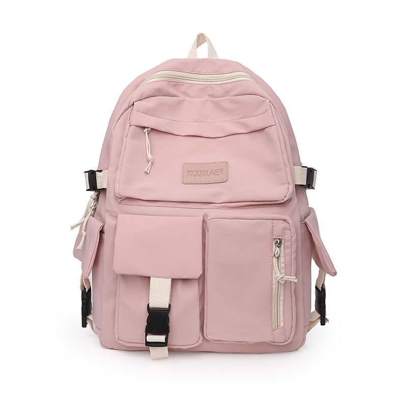 2021 New Trendy Korean Version Large Capacity Junior High School Student School Bag Lightweight Simple Travel Bag Canvas Backpack 