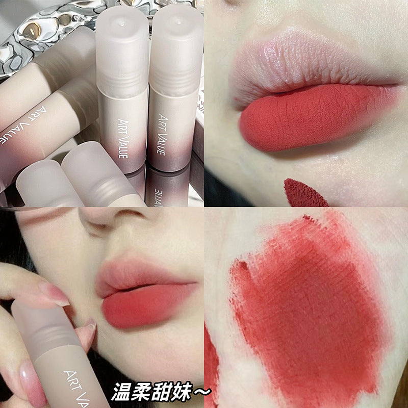 Art Value Milk Coffee Velvet Matte Lip Mud Soft Mist Whitening Lip Glaze Not Picky About Skin All-match Makeup Autumn and Winter Cross-border 