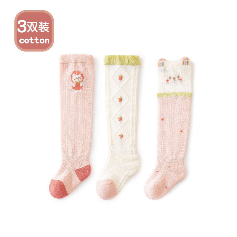 Baby socks summer over-the-knee stockings mesh socks thin anti-mosquito socks type a baby socks newborn loose mouth 