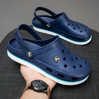 Monique 2023 new hole shoes men's summer wear couples students beach shoes sandals and slippers men's non-slip simple