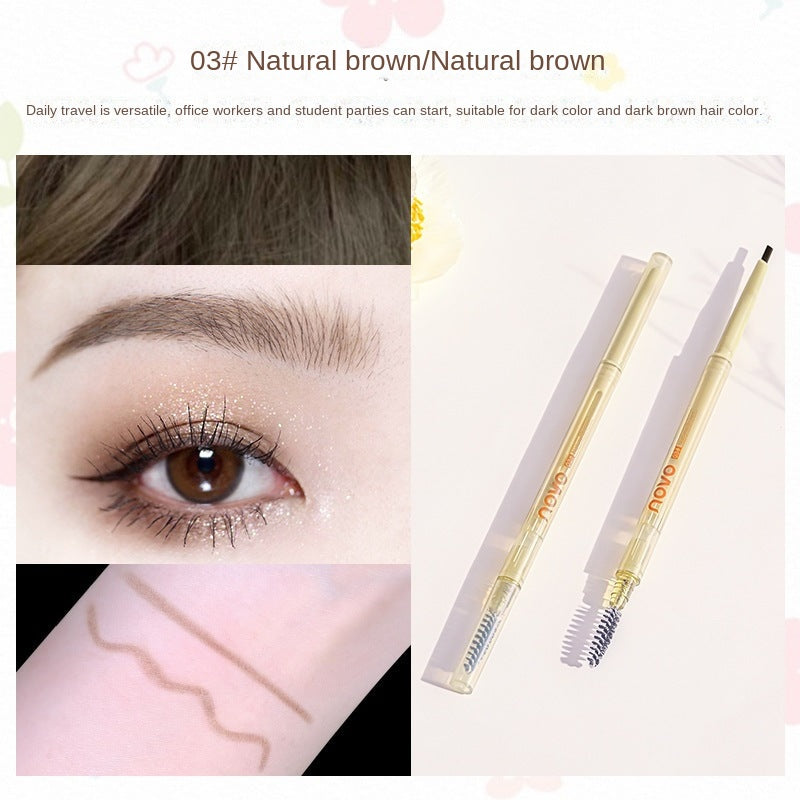 NOVO small oval double-ended eyebrow pencil with eyebrow brush natural color long-lasting machete ultra-fine waterproof and sweat-proof fine wholesale