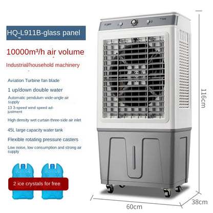 Refrigeration air conditioning fan mobile air cooler household with ice and water dormitory cooling fan living room kitchen industrial electric fan 