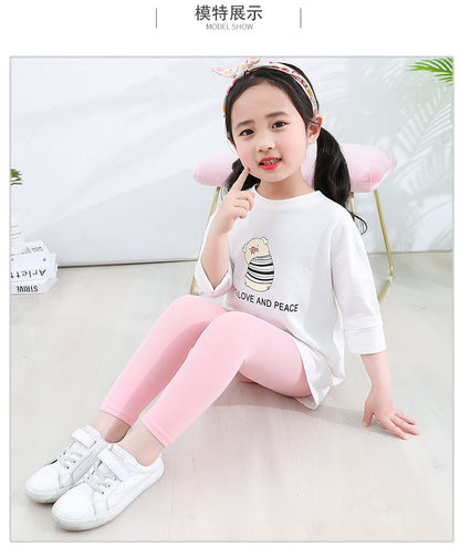 Summer girls' leggings spring and summer modal girls' black children's leggings white children's dance pants 