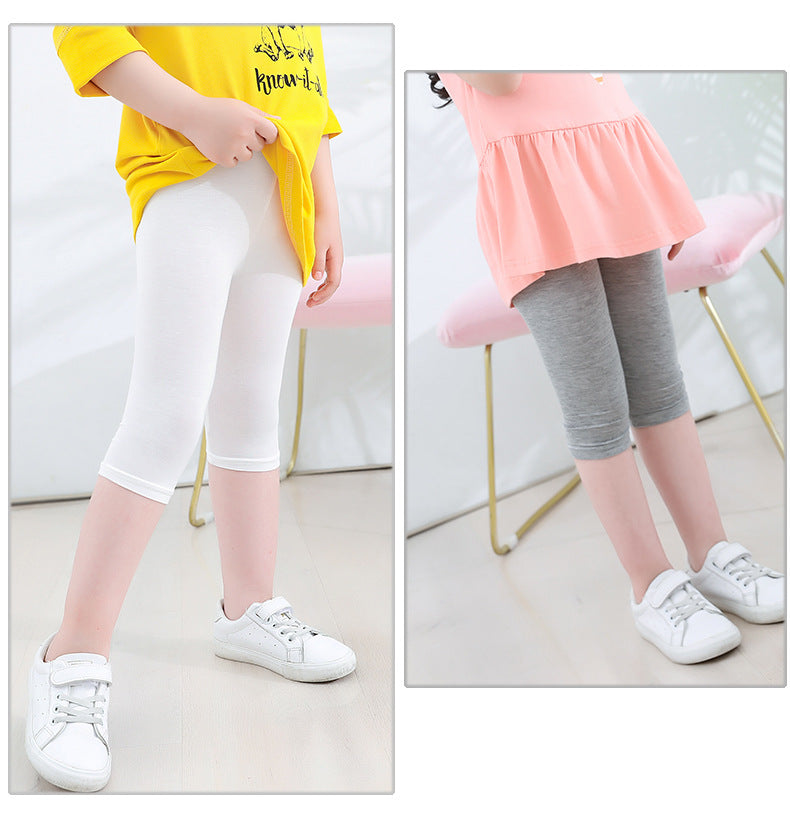 Summer girls' leggings spring and summer modal girls' black children's leggings white children's dance pants 