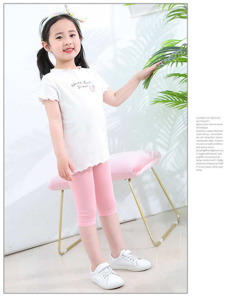 Summer girls' leggings spring and summer modal girls' black children's leggings white children's dance pants 