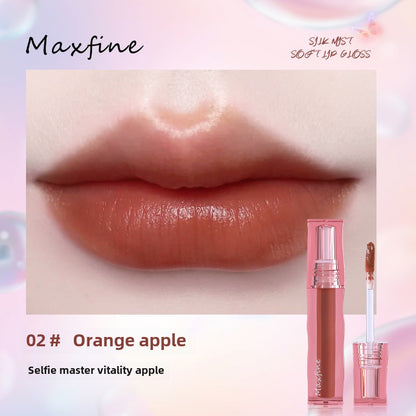 Maxfine silk matte soft gloss lip glaze velvet matte matte moisturizing and nourishing students whitening lipstick လက်ကား အခမဲ့ ပို့ဆောင်ခြင်း 