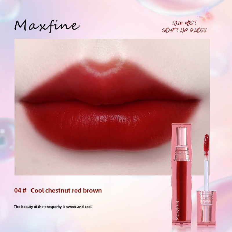 Maxfine silk matte soft gloss lip glaze velvet matte matte moisturizing and nourishing students whitening lipstick လက်ကား အခမဲ့ ပို့ဆောင်ခြင်း 